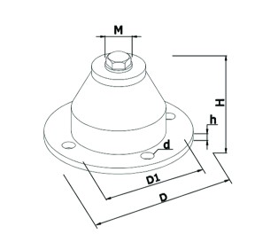 JSD-150橡胶减振器结构图